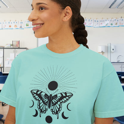 Butterfly w/Sun, Moon, & Stars Women's Boxy Tee