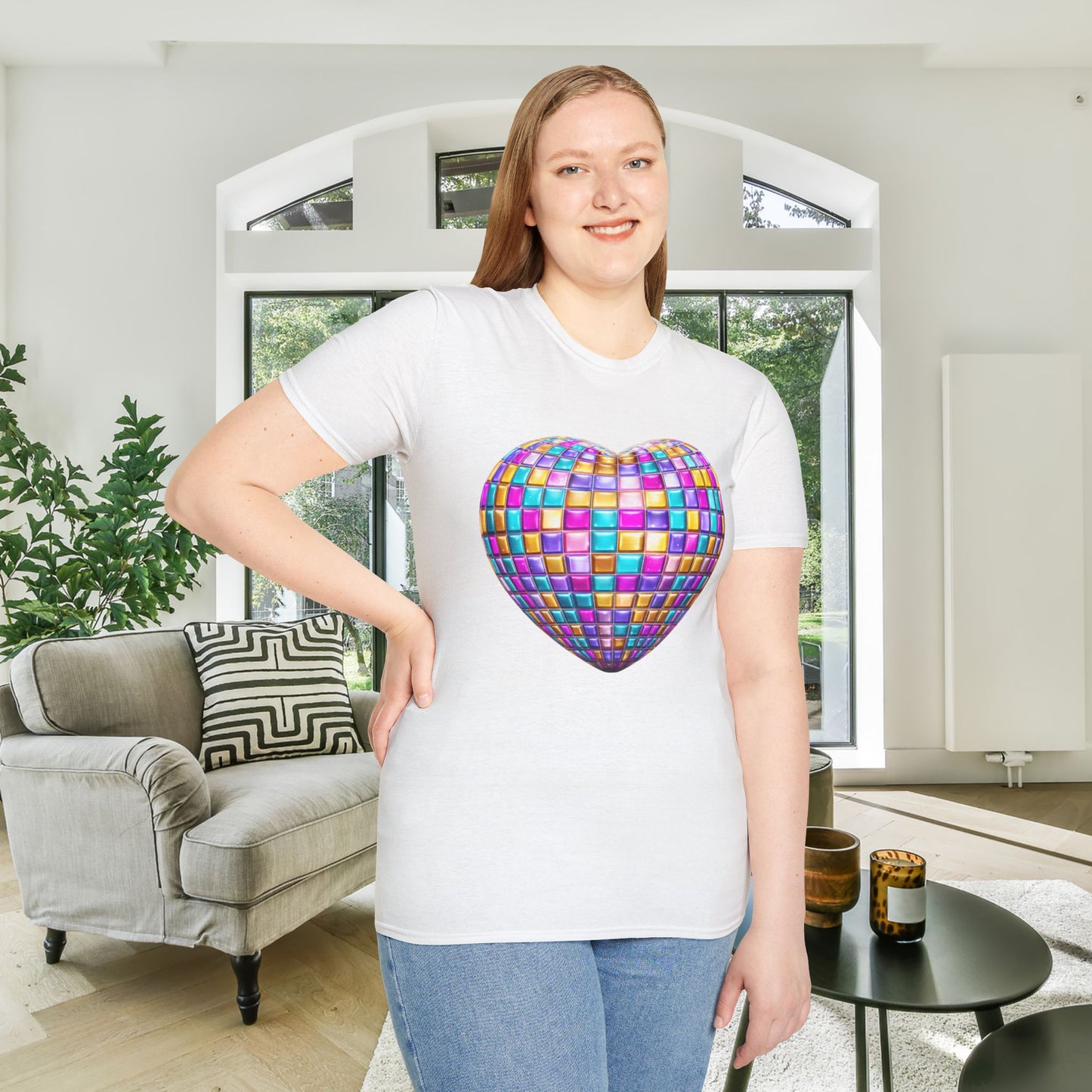 Heart in Blocks Adult T-shirt