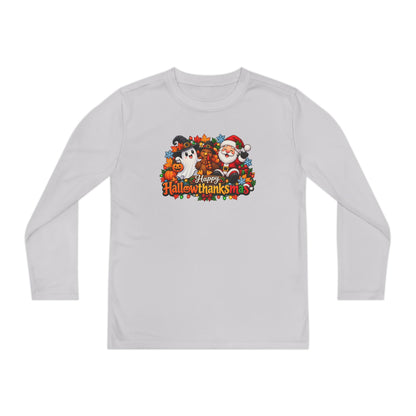 Happy Hallowthanksmas (Ghost/Turkey/Santa) Youth Long Sleeve Tee