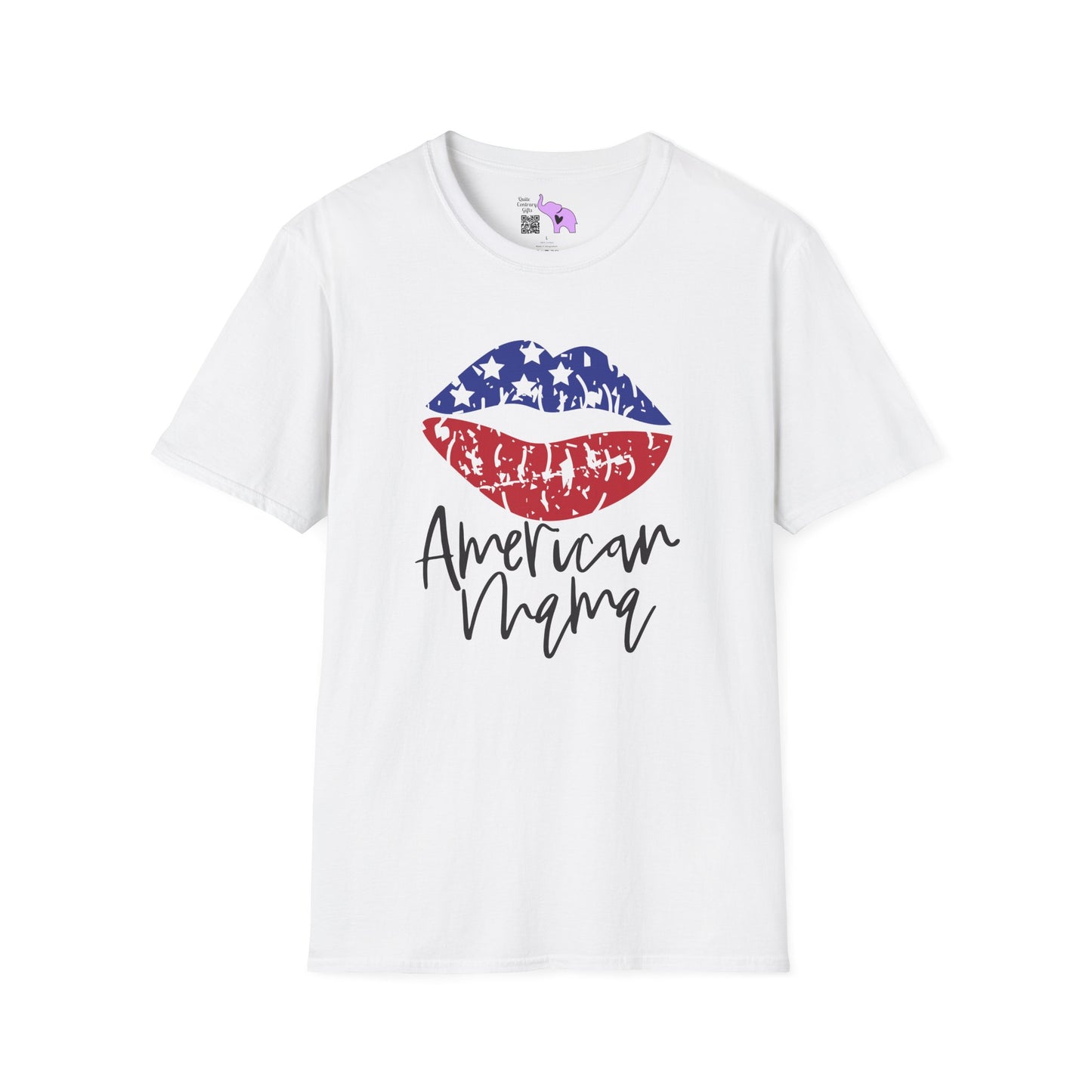 American Mama (Grunge Lips) Adult T-shirt