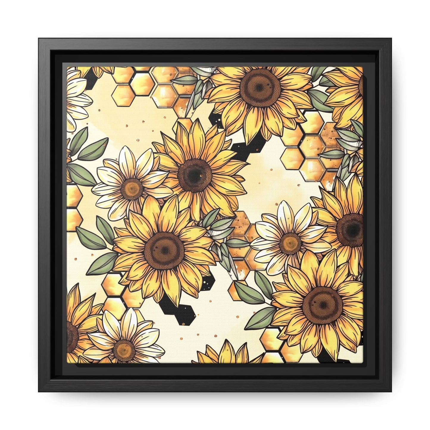 Sunflowers & Honeycombs Framed Canvas Art