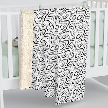 Grunge Scribbles Fleece Blanket