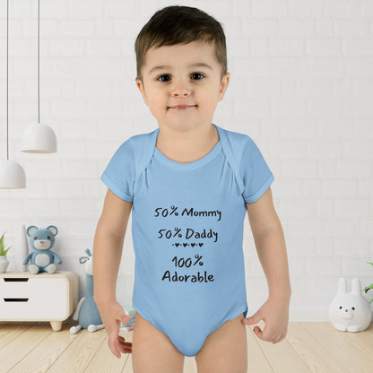 50% Mommy 50% Daddy 100% Adorable Infant Onesie