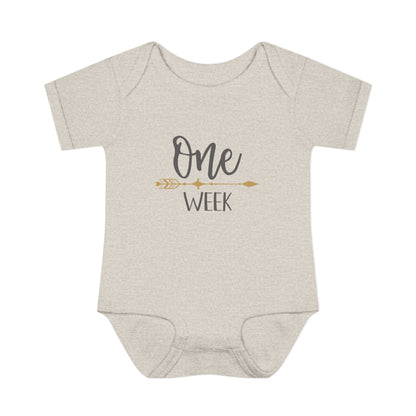 Golden Arrow Milestone Baby Bodysuit-One Week