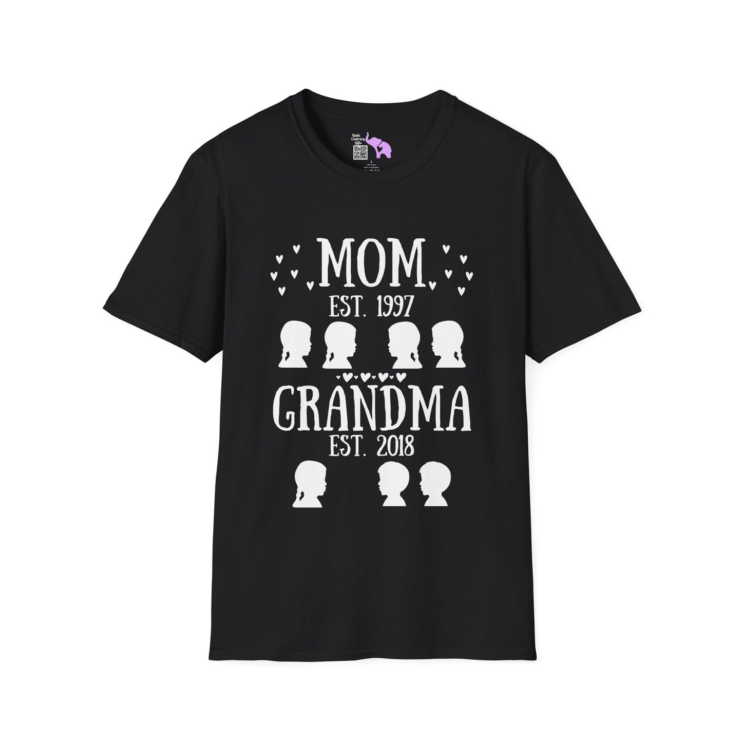 Mom Est. Grandma Est. Great Grandma Est. Custom Adult T-shirt