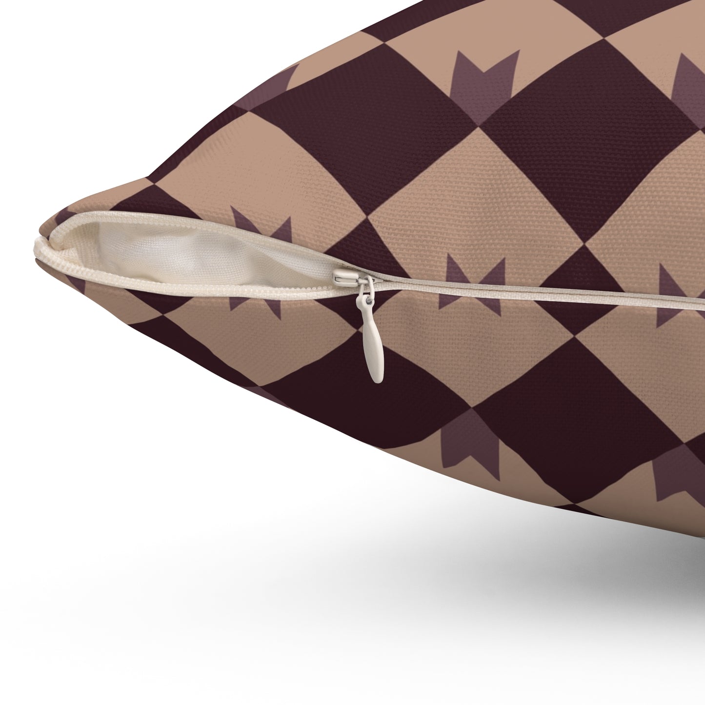 Diamond Bloom-Crimson & Plum Throw Pillow