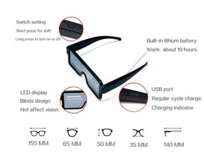 LED Luminous Display Glasses