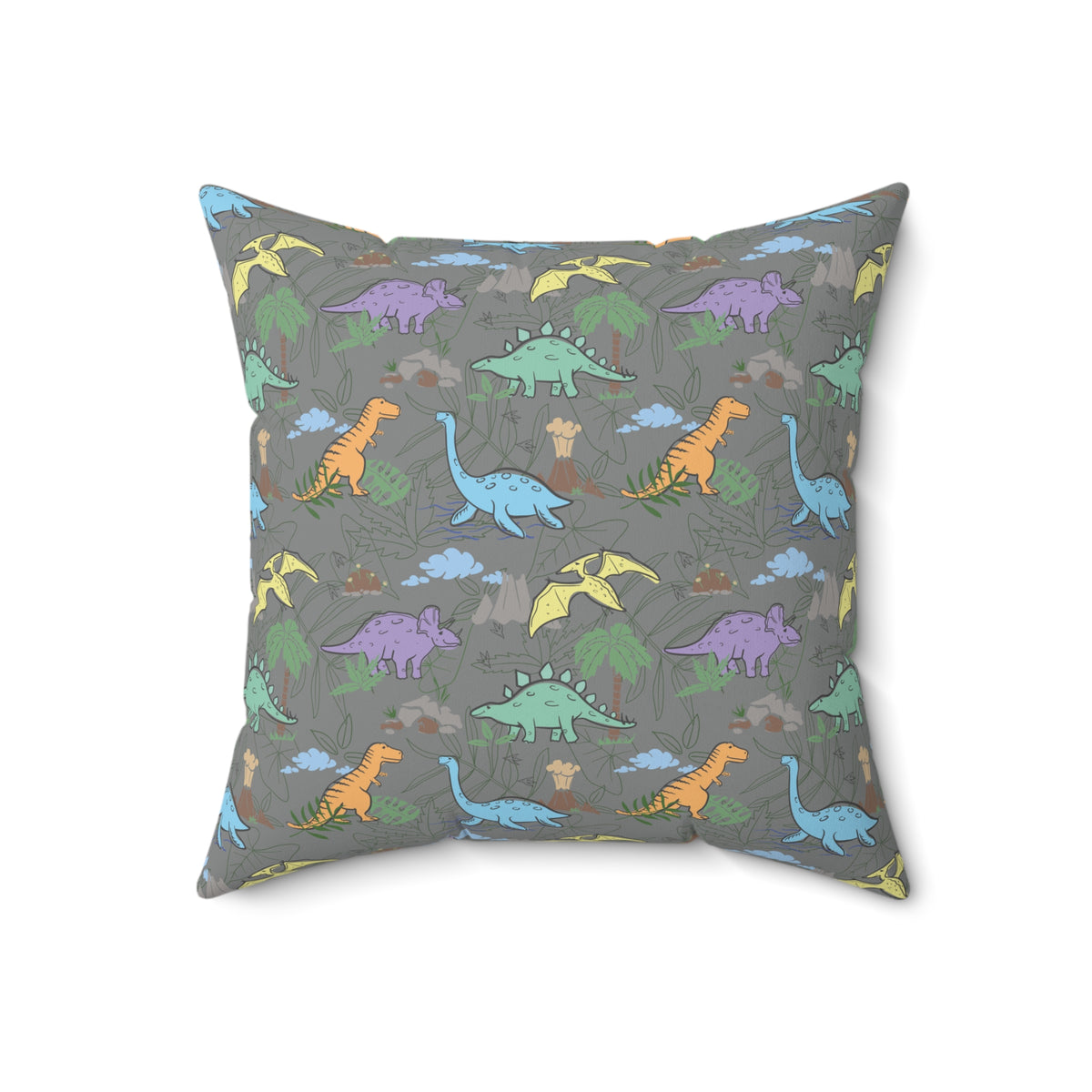 Prehistoric Playtime Throw Pillow
