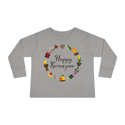 Happy Kwanzaa Wreath Toddler Long Sleeve Tee