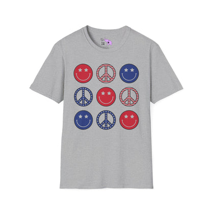 America Checkered Peace Signs Adult T-shirt