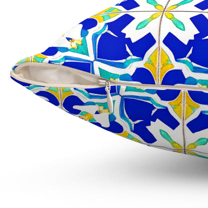 Blue Horizon Mosaic Throw Pillow