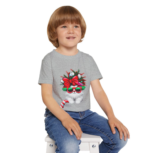 White Candy Cane Kitten Heavy Cotton™ Toddler T-shirt