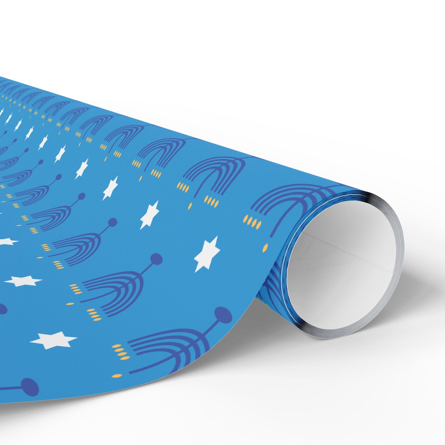 Blue/White Star of David Hanukkah Wrapping Paper