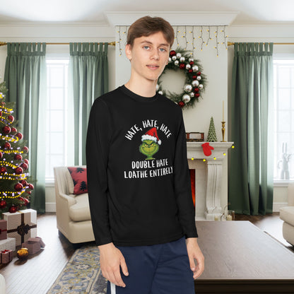 Hate, Hate, Hate, Double Hate, Loathe Entirely-Grinch Youth Long Sleeve Tee