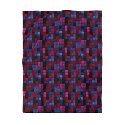 Velvet Mosaic Print Microfiber Duvet Cover