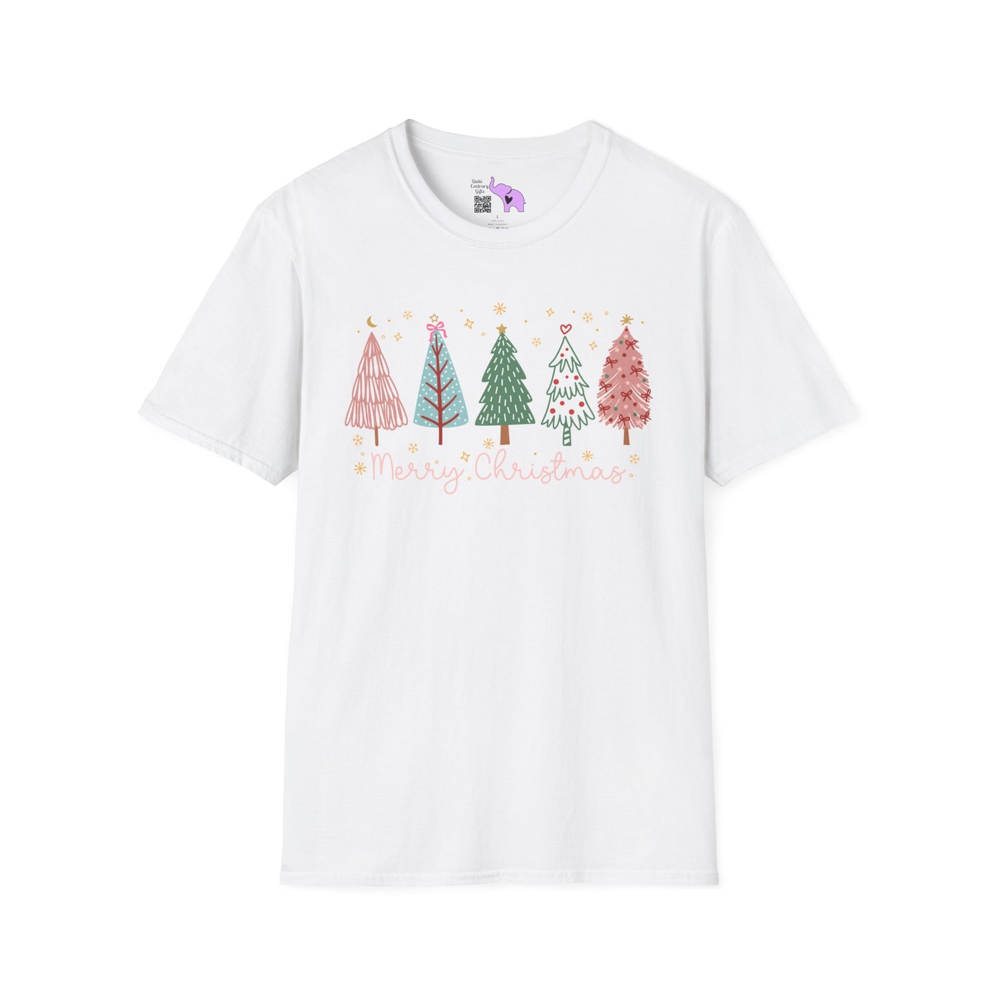 Merry Christmas Trees & Stars Adult T-shirt