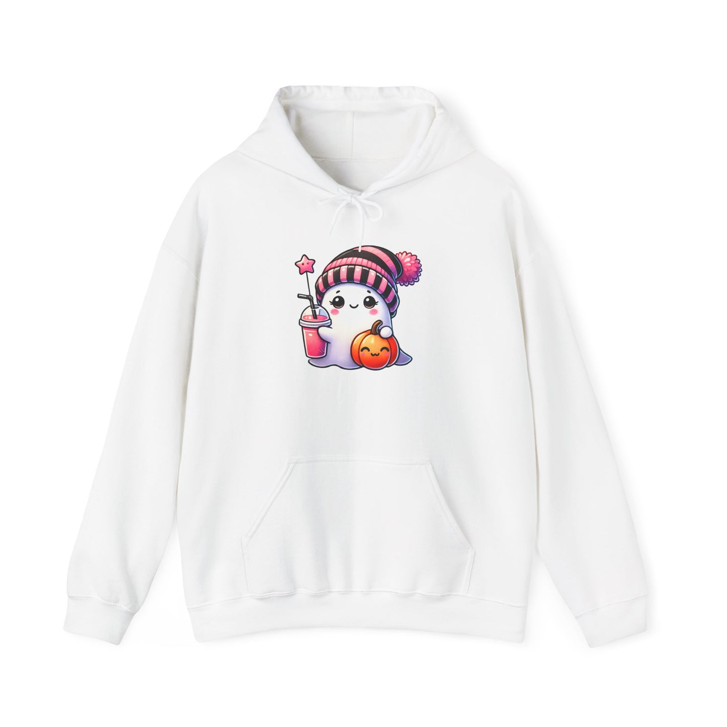 Cute Ghost w/Pumpkins Heavy Blend™ Hooded Sweatshirt