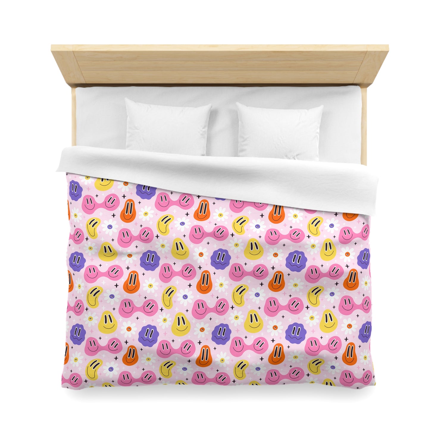 Whimsical Smiley Faces Microfiber Duvet Cover