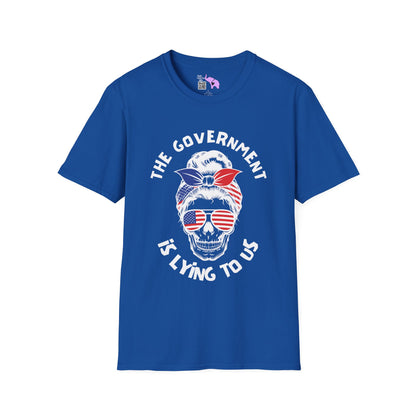 The Government is Lying To Us Female Skull/Glasses Adult T-shirt