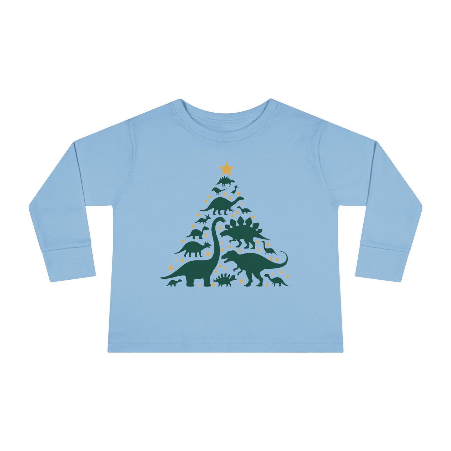 Dinosaur Christmas Tree Toddler Long Sleeve Tee