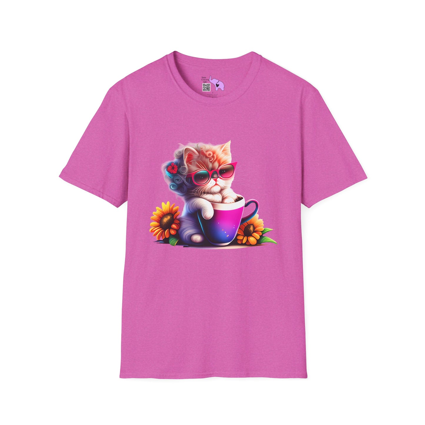 Cool Sunflower Kitten 3 Adult T-shirt