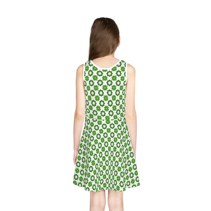 Emerald Star Garden Girls' Sleeveless Sundress