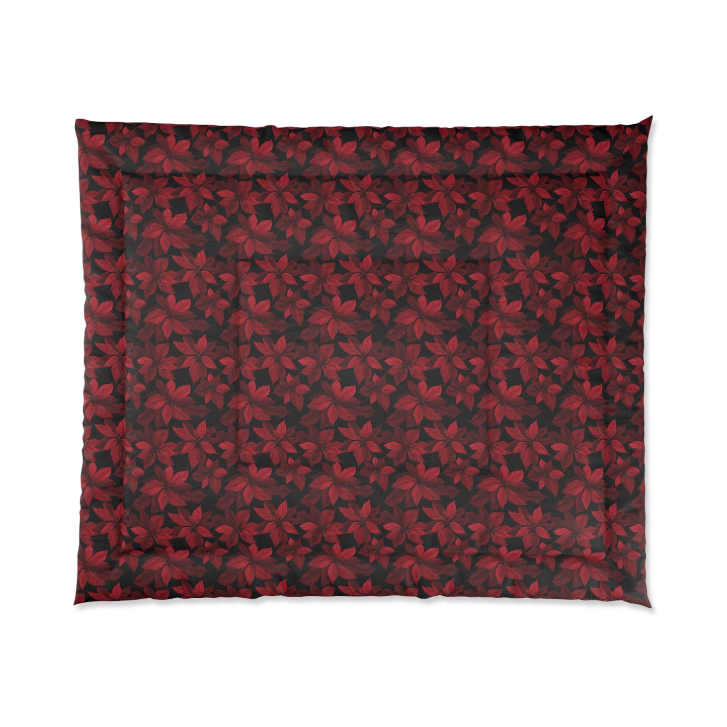 Midnight Poinsettia Garden Comforter
