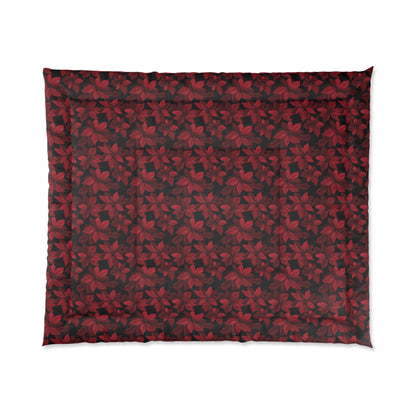 Midnight Poinsettia Garden Comforter
