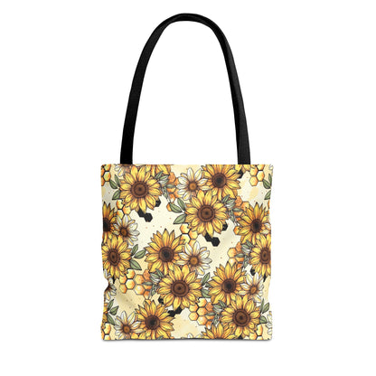 Honeycombs & Sunflowers Canvas Tote Bag