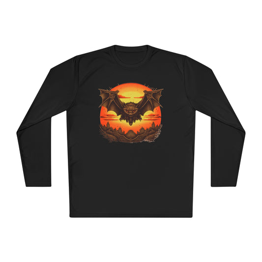 Creepy Bats Over Moon 4 Adult Long Sleeve Tee