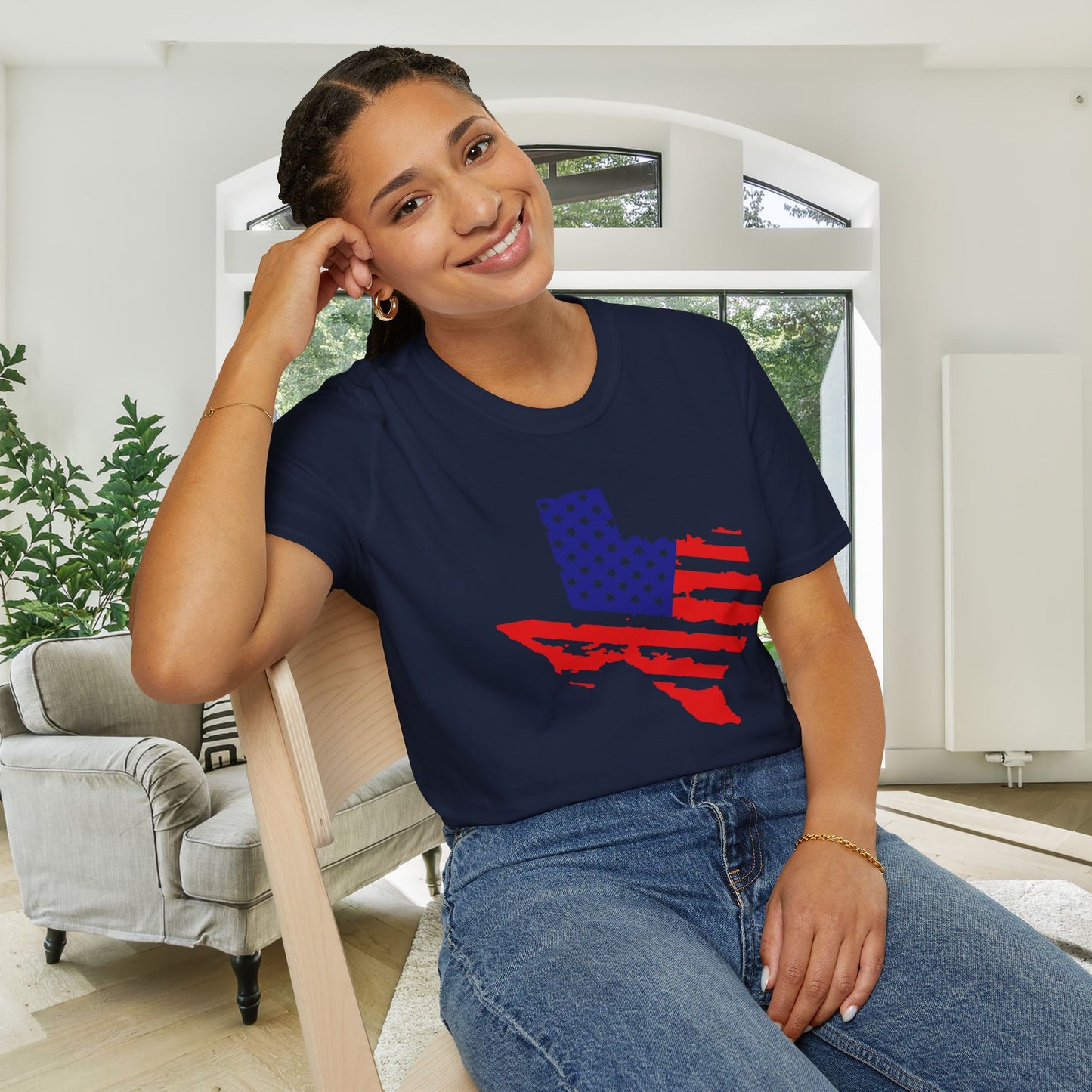 Texas American Flag Adult T-shirt