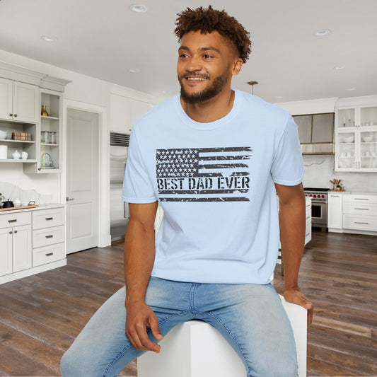Best Dad Ever (Flag) Adult T-shirt