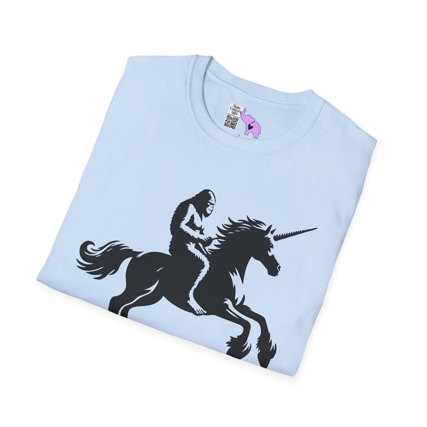 Bigfoot Rides A Unicorn Adult T-shirt