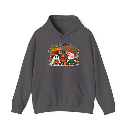 Happy Hallowthanksmas (String Lights) Heavy Blend™ Adult Hoodie