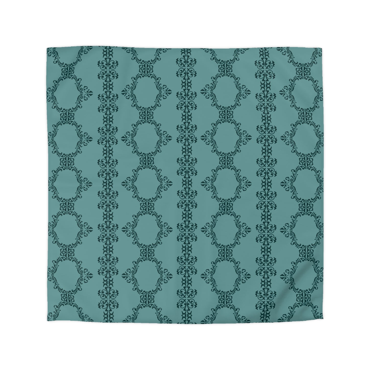 Teal Lace Pattern Duvet Bedding Set