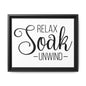 Relax Soak Unwind Framed Canvas Bathroom Art