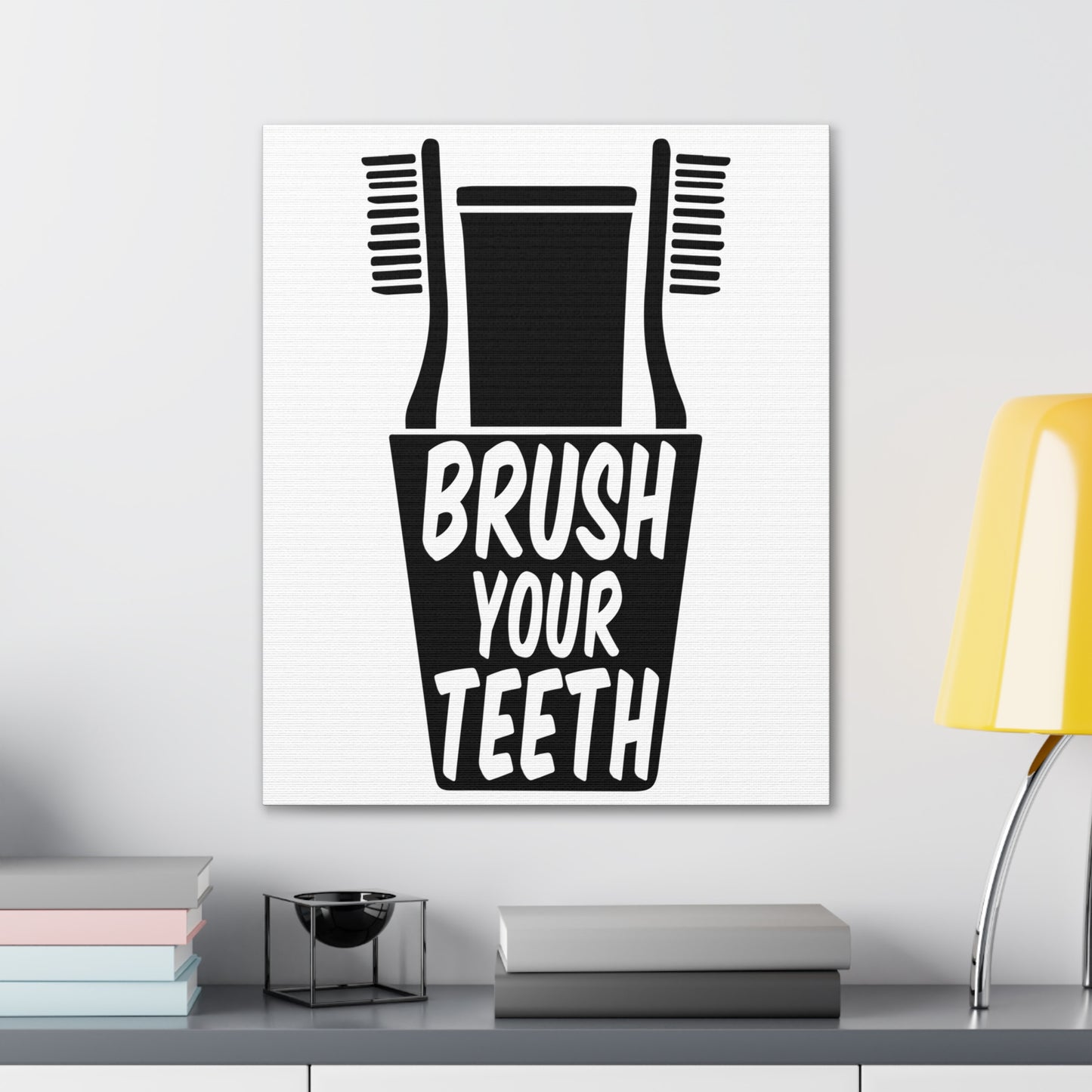 Brush Your Teeth Canvas Vertical Wraps w/o Frame