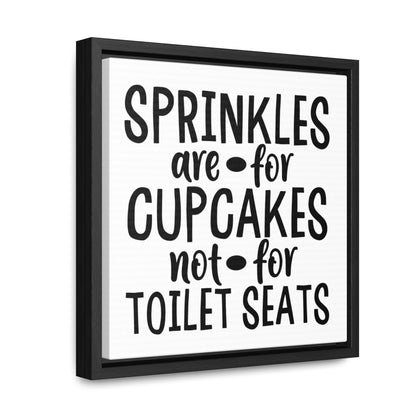 Sprinkles Are For Cupcakes Not For Toilet Seats 2 Canvas Wraps, Square Frame