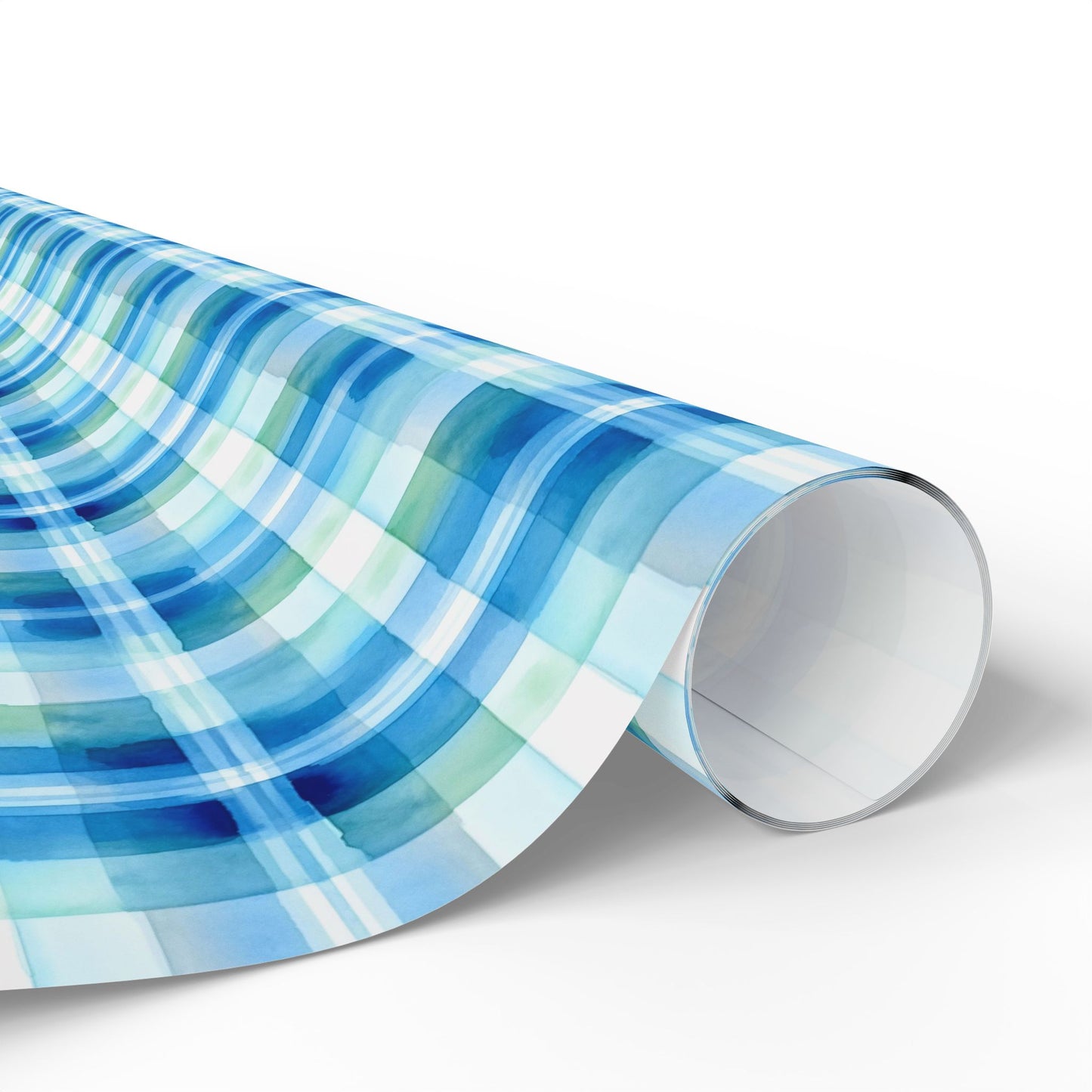 Ocean Sunset Plaid Wrapping Paper