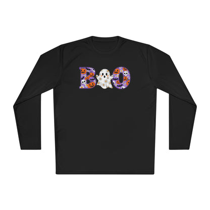 Cute Floral Boo w/Ghost Adult Long Sleeve Tee
