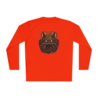 Creepy Black Cat Adult Long Sleeve Tee