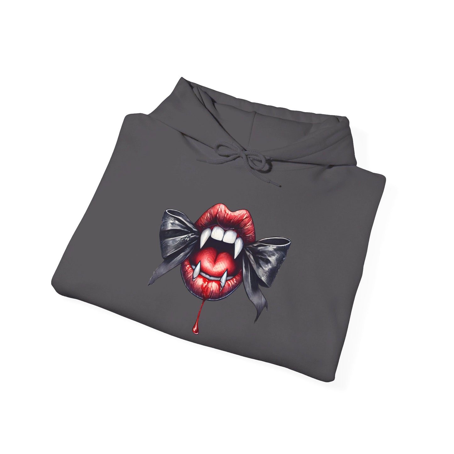 Cute Vampire Mouth/Bow Heavy Blend™ Hooded Sweatshirt