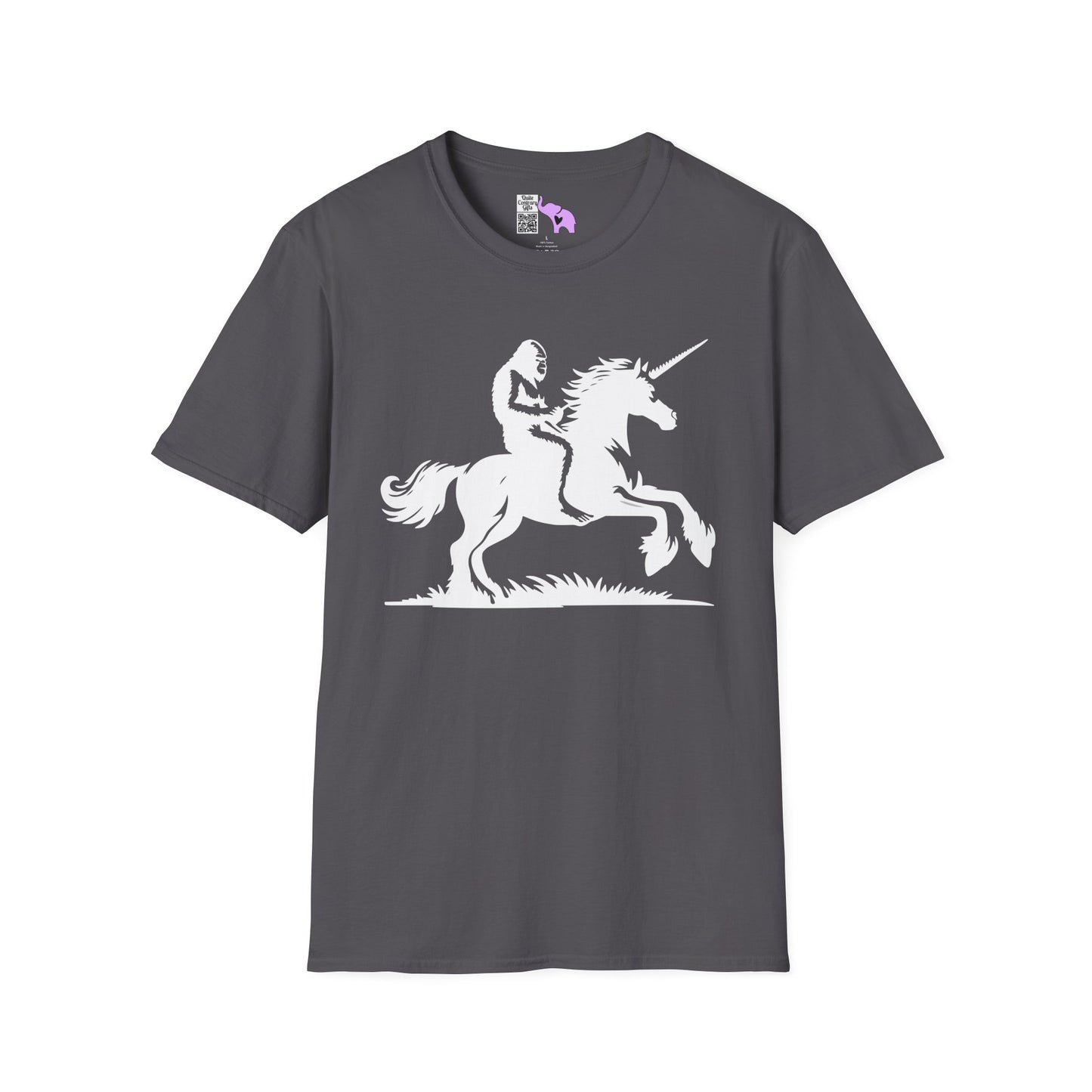 Bigfoot Rides A Unicorn Adult T-shirt