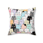 Cartoon Cats Throw Pillow