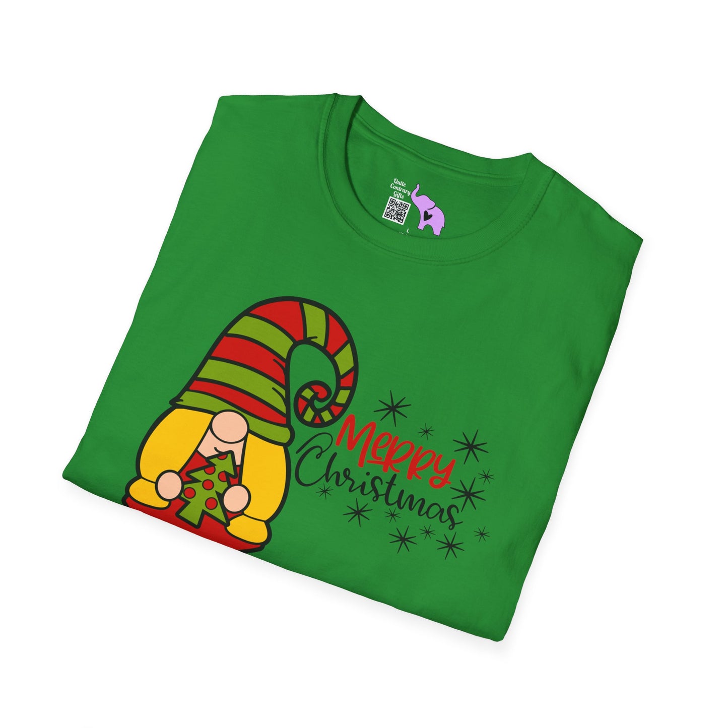 Merry Christmas Girl Gnome Adult T-shirt