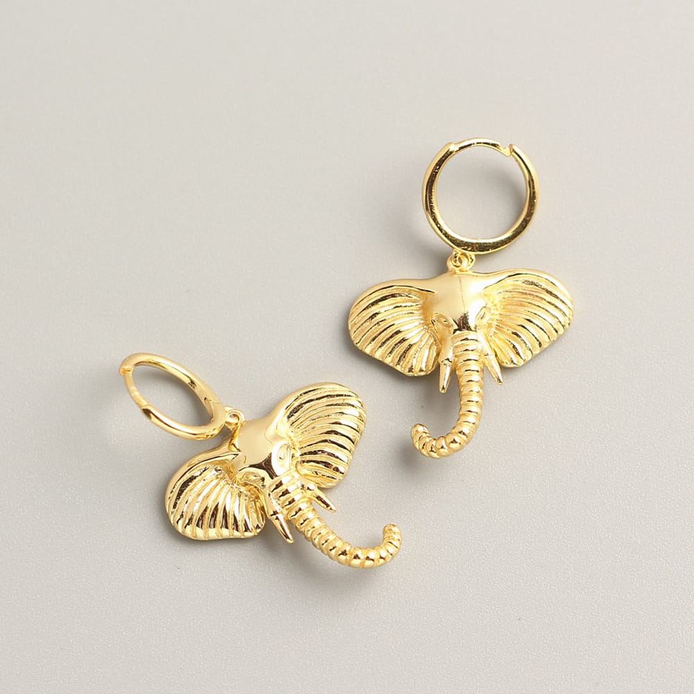 Noble Elephant Hoop Earrings