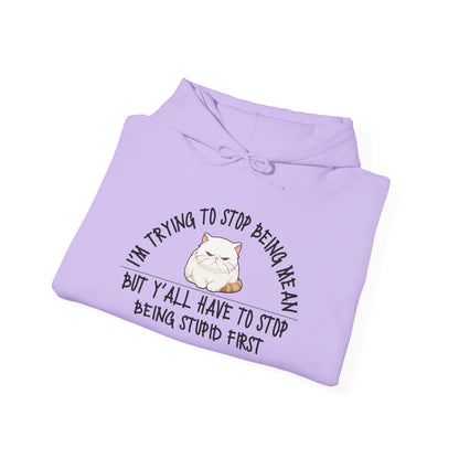 I'm Trying To Stop Being Mean... Heavy Blend™ Hooded Sweatshirt