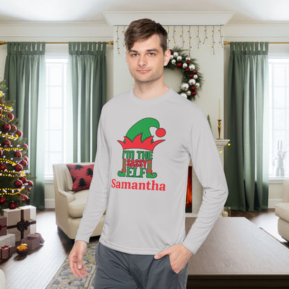 I'm The Sassy Elf Personalized Adult Long Sleeve Tee