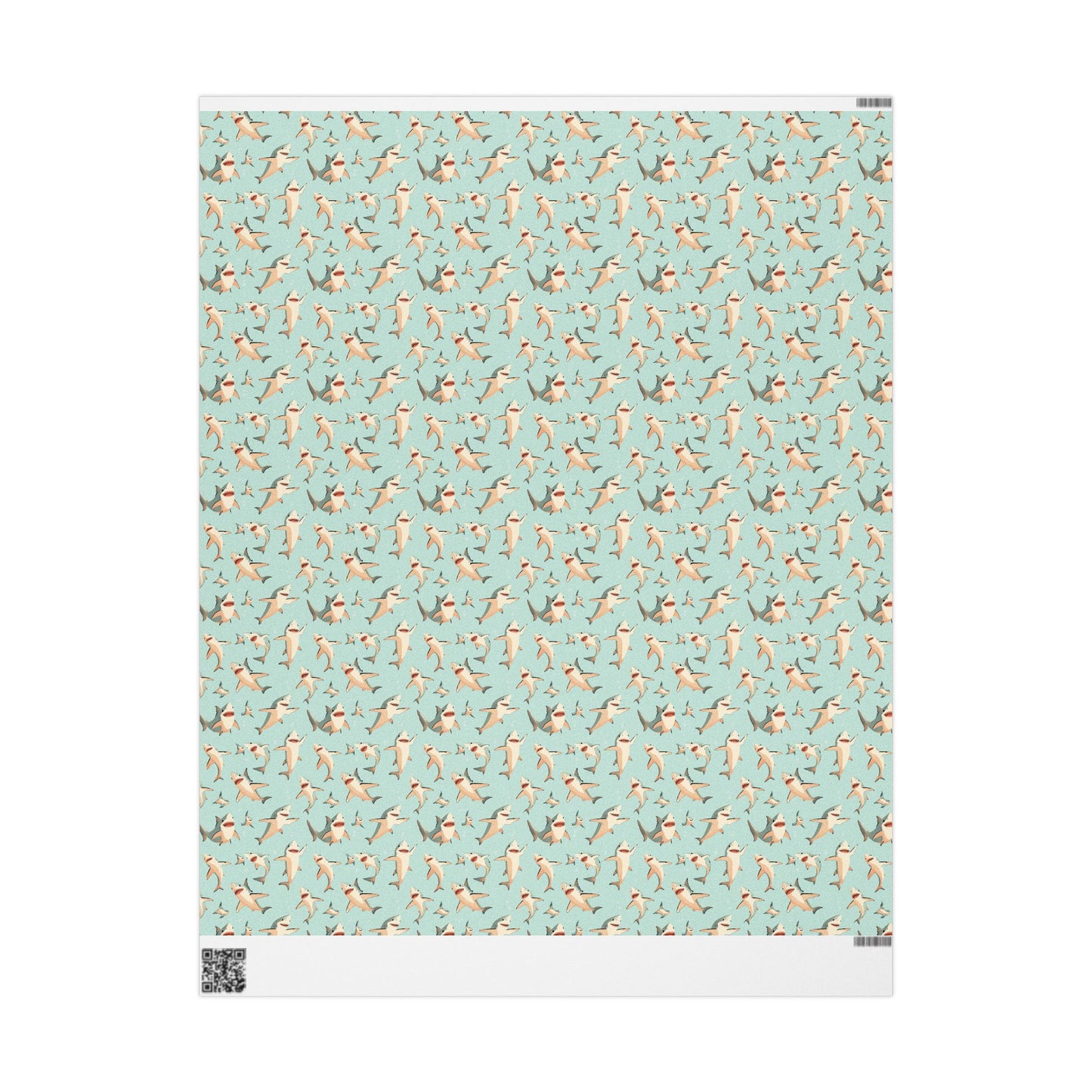 Aquamarine Sharks Wrapping Paper