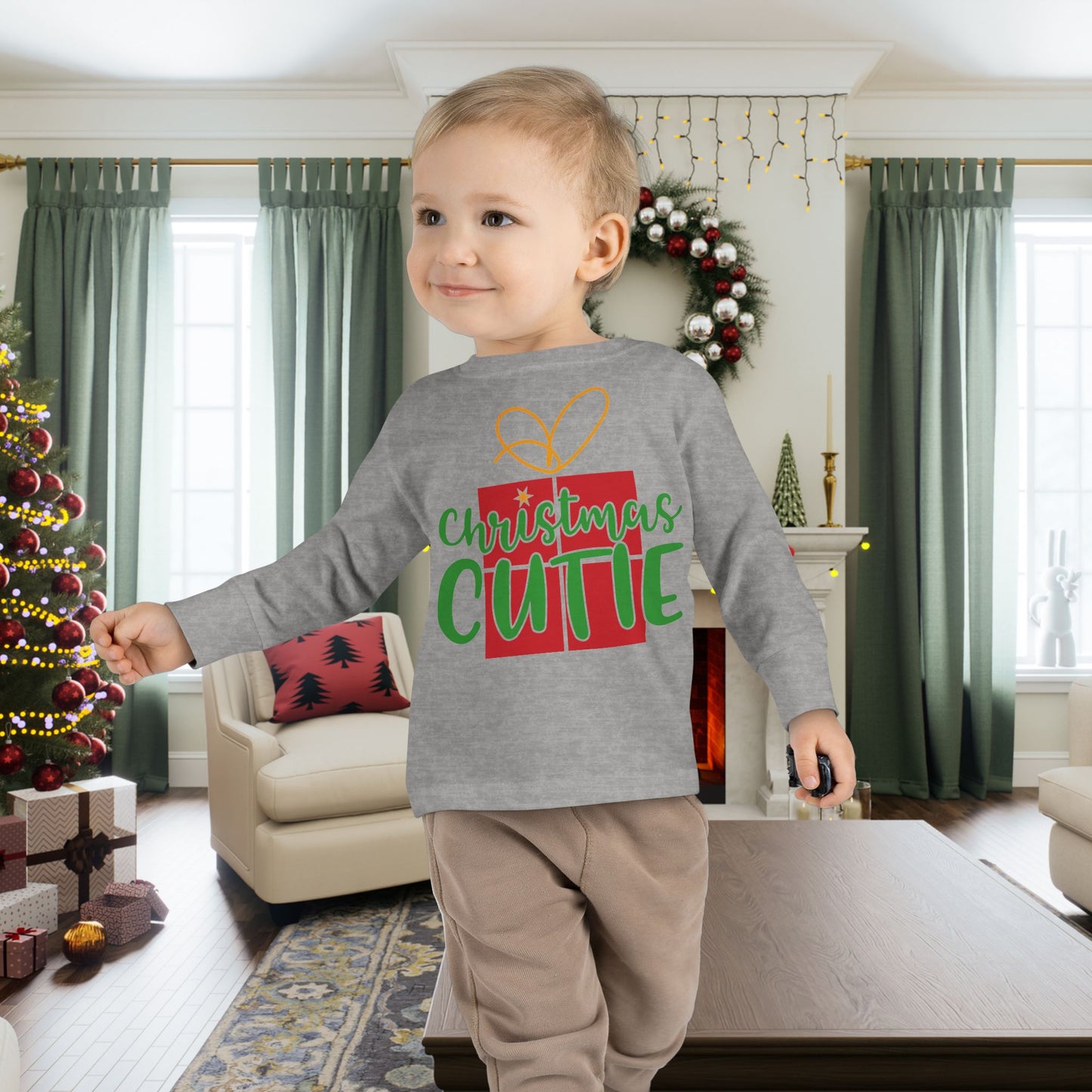 Christmas Cutie Toddler Long Sleeve Tee